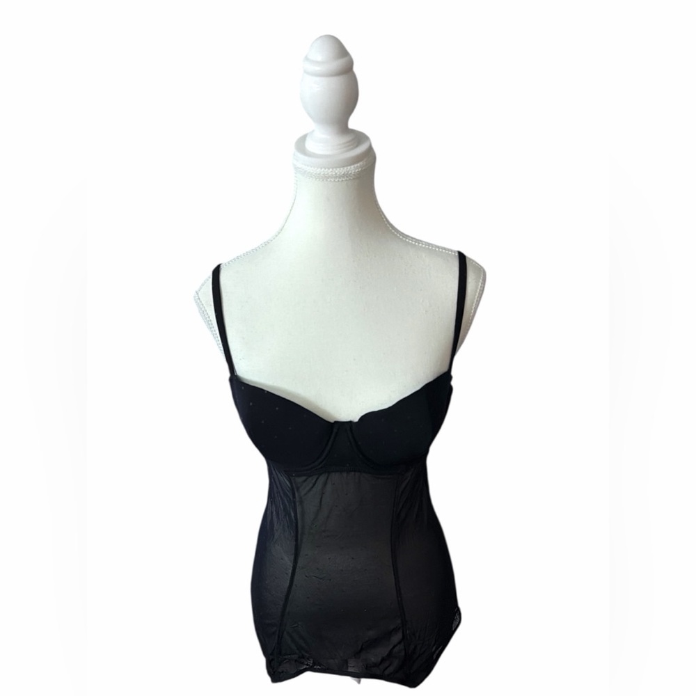 La SENZA - Mesh Bustier Polka Dot Garter Slip